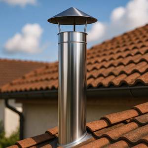 Tubo acciaio inox diametro 200 mm sp. 0,5 mm h. 500 mm canna fumaria