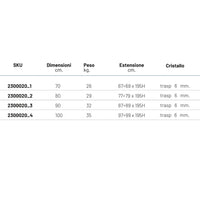 Ix box shower lato fisso calla lf116 cristallo 6 millimetri chrome *** misure 97-99xh195 cm trasparente, confezione 1