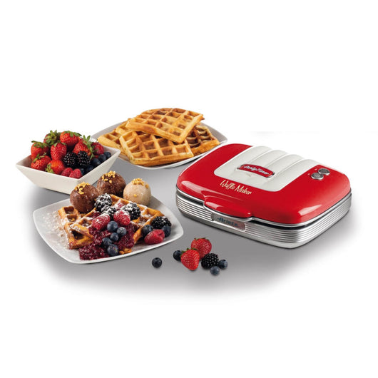 Waffle Maker Party Time - Piastre Antiaderenti - 700 Watt - Rosso