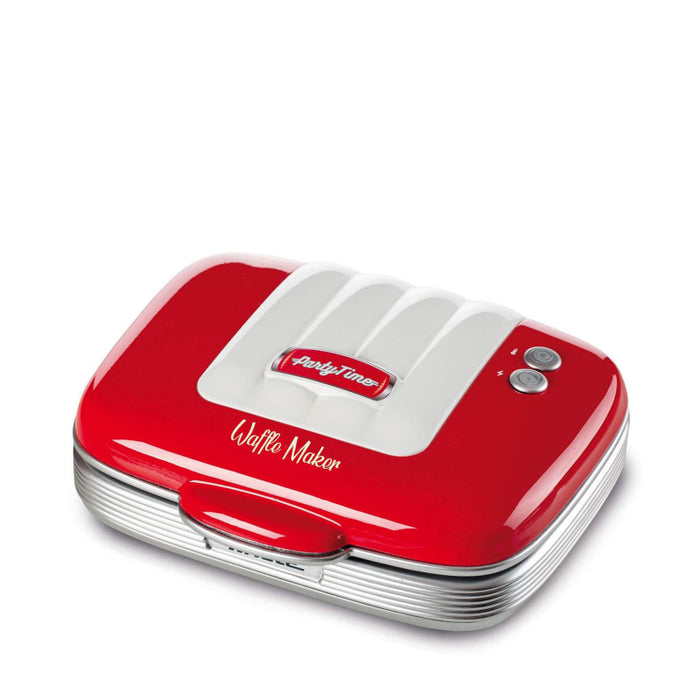 Waffle Maker Party Time - Piastre Antiaderenti - 700 Watt - Rosso