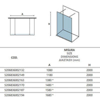Walk in Doppio Ingresso H200cm Cristallo Trasparente 8mm Anticalcare - 148 cm