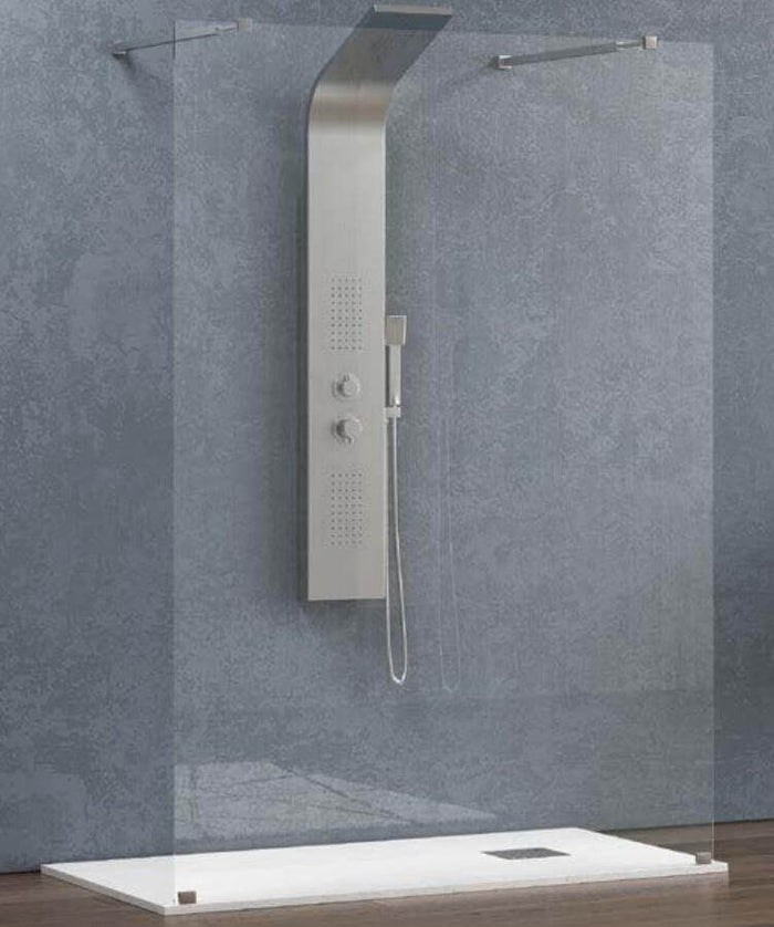 Walk in Doppio Ingresso H200cm Cristallo Trasparente 8mm Anticalcare - 108 cm