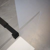 Doccia walk-in 110cm vetro temperato anticalcare 10mm trasparente profili neri | Naxos