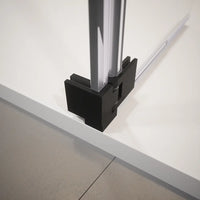 Doccia walk-in 70cm + anta 30cm vetro temperato anticalcare 10mm trasparente profili neri | Naxos