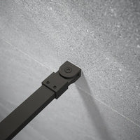 Doccia walk-in 150cm + anta 30cm vetro temperato anticalcare 10mm trasparente profili neri | Naxos