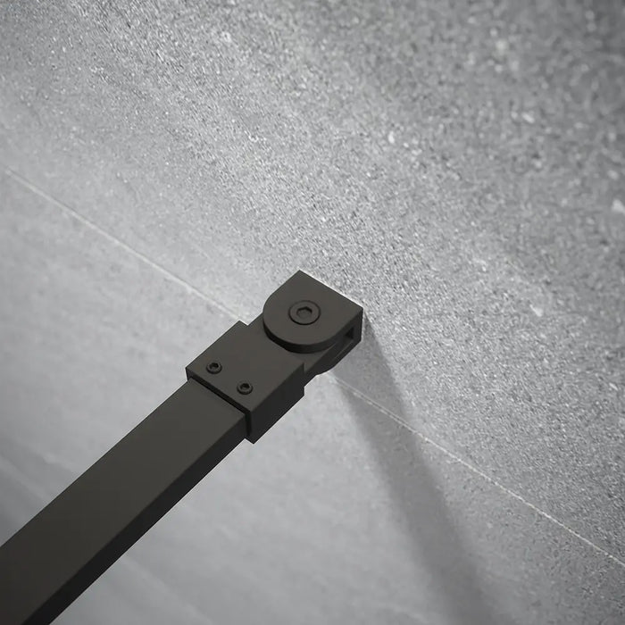 Doccia walk-in 140cm + anta 30cm vetro temperato anticalcare 10mm trasparente profili neri | Naxos