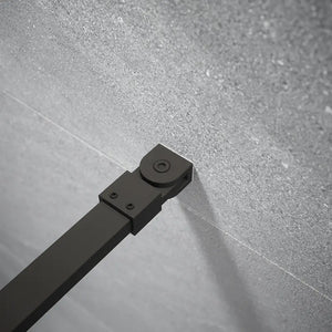 Doccia walk-in 70cm + anta 30cm vetro temperato anticalcare 10mm trasparente profili neri | Naxos