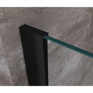 Box Doccia Con Due Pareti Fisse Laterali e Porta Battente Frontale Roto-traslante 8 MM H 200 Nero Opaco Misura 90 (88-90) FISSE + PORTA 120 (118-121)