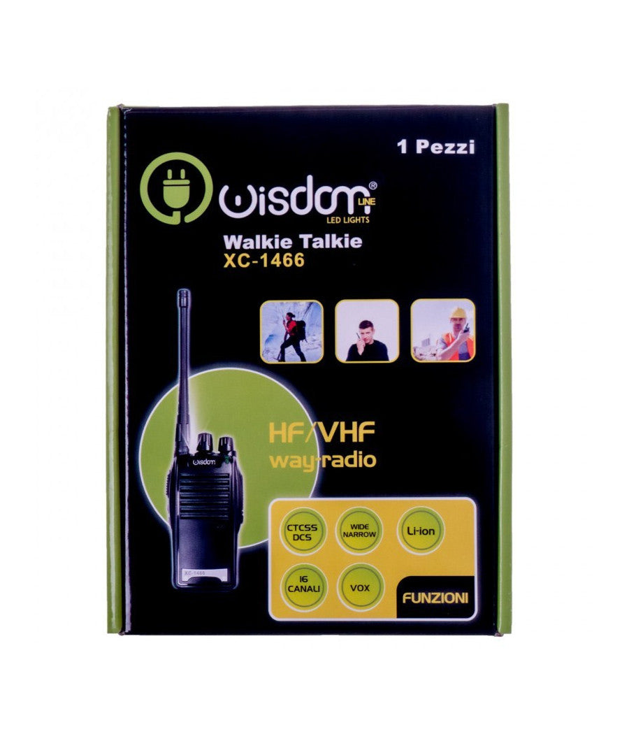 Walkie Talkie Ricetrasmettitore Wisdom Potenza 5w 16 Canali Batteria Al Litio         
