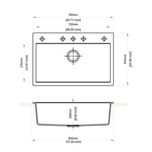 Waltz 78x51 lavello una vasca croma