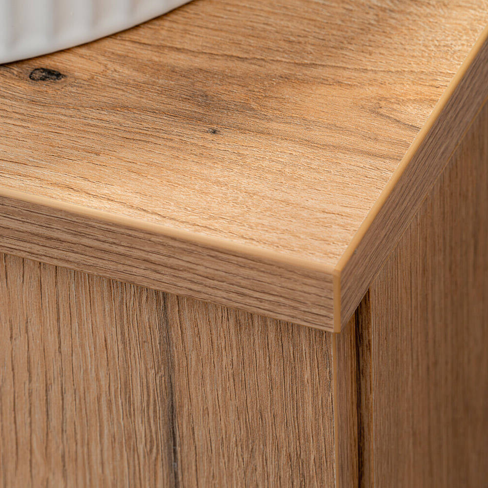 Set NEWPORT Armadio Pensile Sottolavabo con Piano di Lavoro 50x60x40 Effetto Rovere [en.casa]