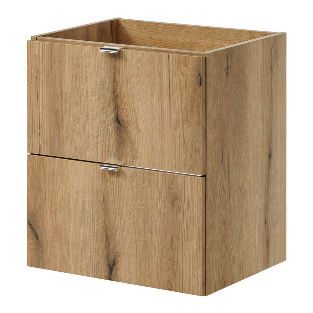 Mobiletto Sottolavabo NEWPORT a 2 Cassetti con Lavabo 50x57x39 cm - Effetto Rovere [en.casa]