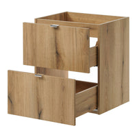 Mobiletto Sottolavabo NEWPORT a 2 Cassetti con Lavabo 50x57x39 cm - Effetto Rovere [en.casa]
