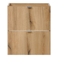 Mobile Pensile Sottolavabo Newport con 2 Cassetti e Lavabo Rettangolare Bianco 50x71x40 cm - Effetto Rovere/Nero