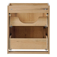 Mobile Pensile Sottolavabo Newport con 2 Cassetti e Lavabo Rettangolare Bianco 50x71x40 cm - Effetto Rovere/Nero