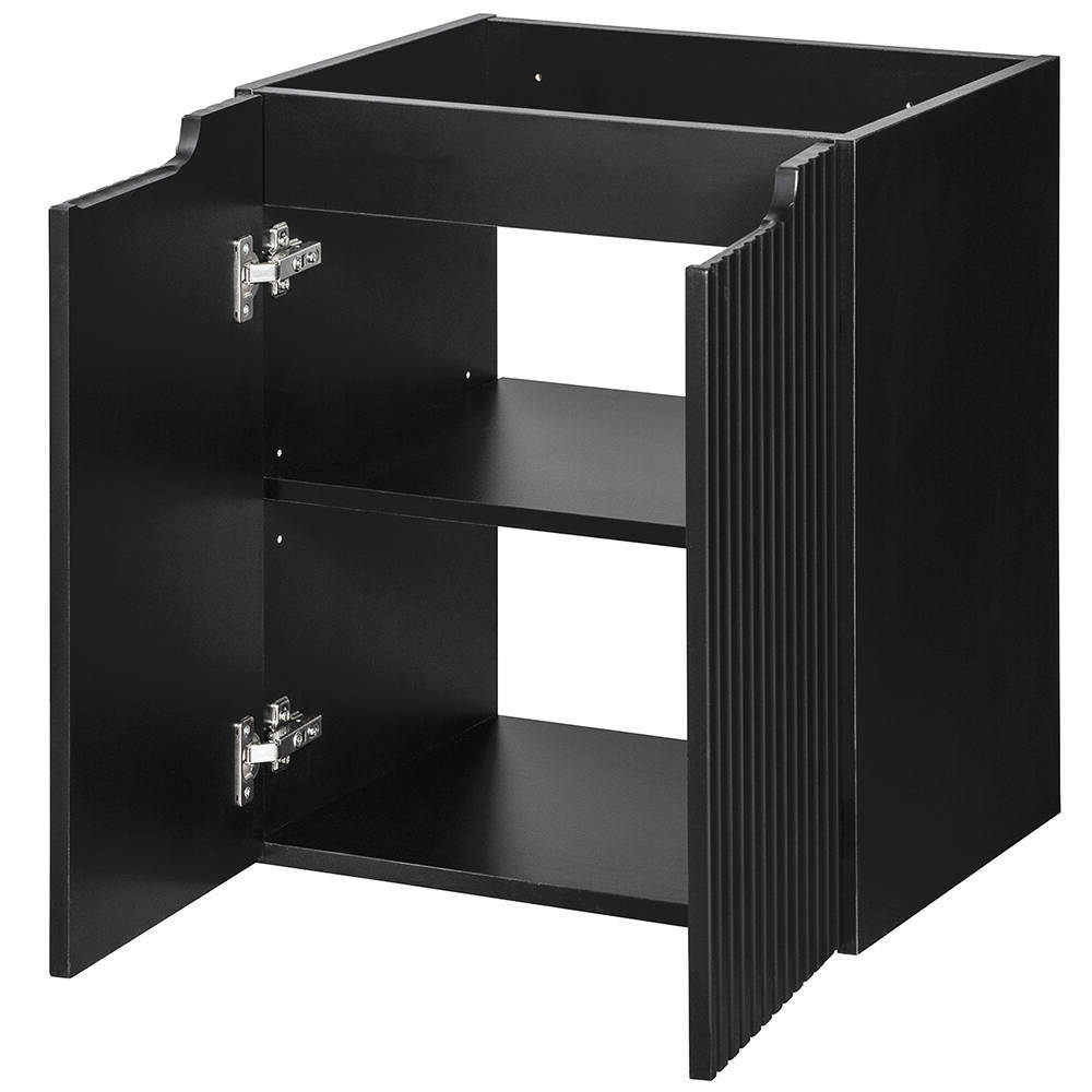 Armadio Pensile Sottolavabo NEWPORT con Lavandino 50x57x39 cm Nero [en.casa]