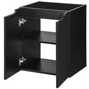 Armadio Pensile Sottolavabo NEWPORT con Lavandino 50x57x39 cm Nero [en.casa]