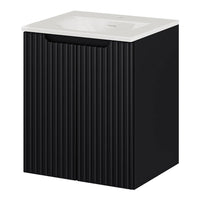 Armadio Pensile Sottolavabo NEWPORT con Lavandino 50x57x39 cm Nero [en.casa]