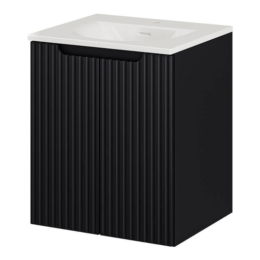 Armadio Pensile Sottolavabo NEWPORT con Lavandino 50x57x39 cm Nero [en.casa]