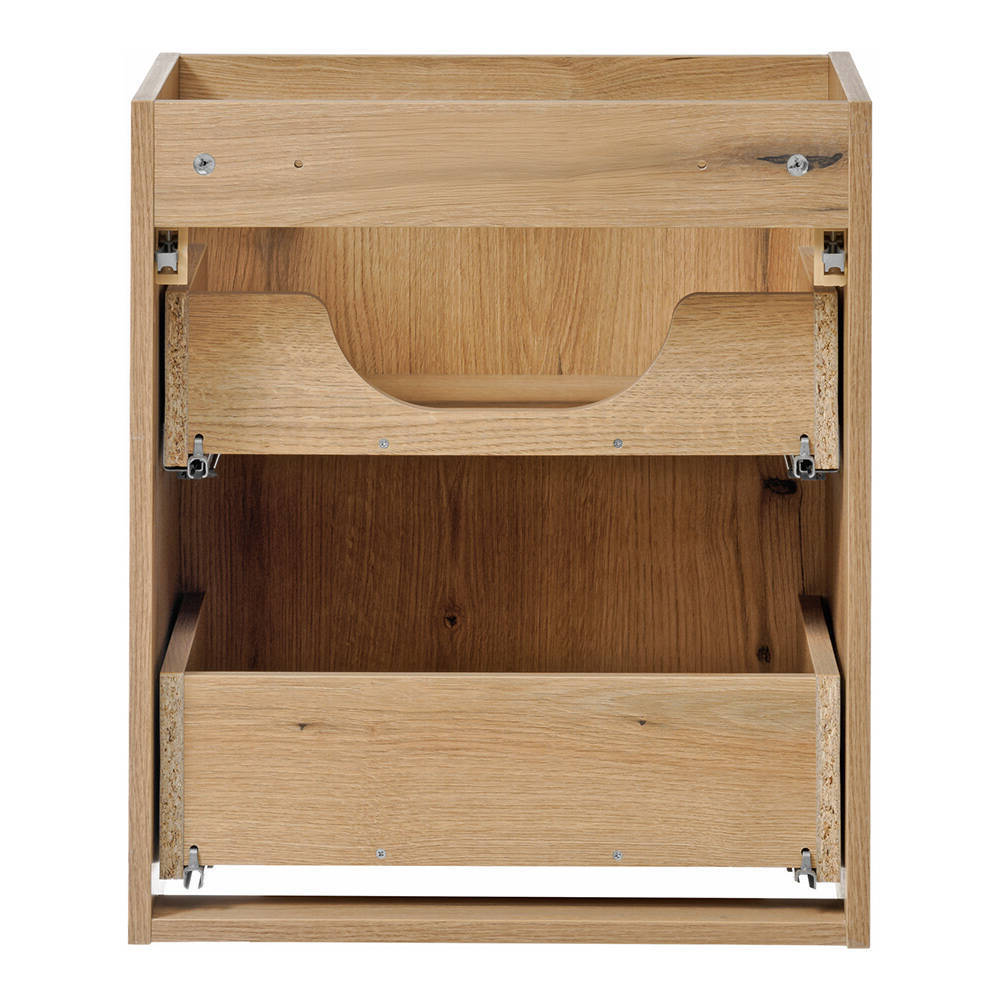 Mobiletto Sottolavabo NEWPORT a 2 Cassetti con Lavabo 51x57x39 cm - Effetto Rovere [en.casa]