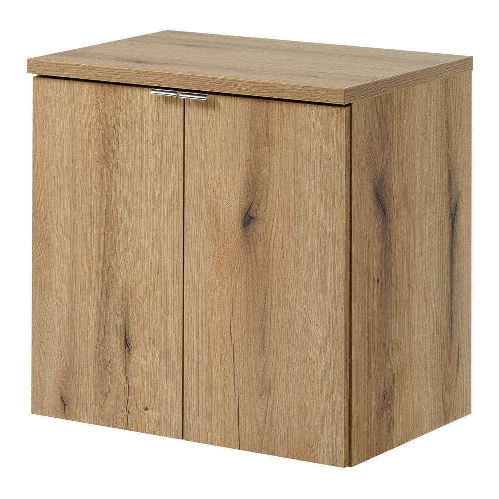 Set NEWPORT Armadio Pensile Sottolavabo con Piano di Lavoro 60x60x40 Effetto Rovere [en.casa]