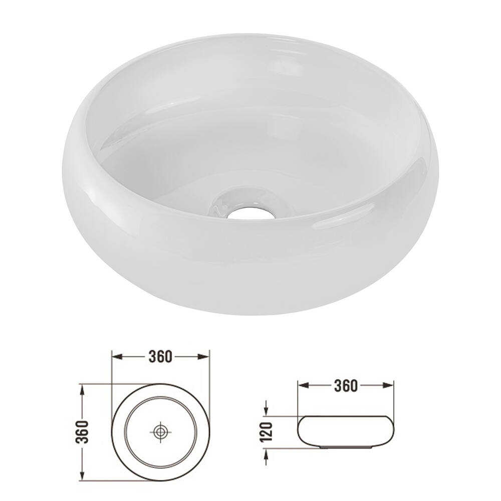 Mobile Pensile Sottolavabo Newport a 2 Ante con Lavabo Rotondo - Effetto Rovere [en.casa]