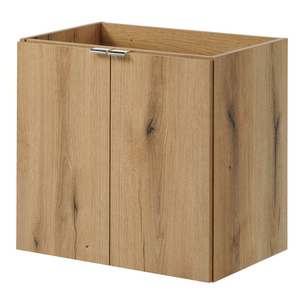 Mobile Pensile Sottolavabo Newport a 2 Ante con Lavabo Rotondo - Effetto Rovere [en.casa]