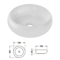 Mobile Pensile Sottolavabo Newport con 2 Cassetti e Lavabo Rotondo Bianco 60x72x40 cm - Effetto Rovere [en.casa]