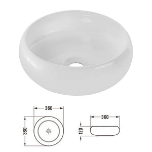 Mobile Pensile Sottolavabo Newport con 2 Cassetti e Lavabo Rotondo Bianco 60x72x40 cm - Effetto Rovere [en.casa]