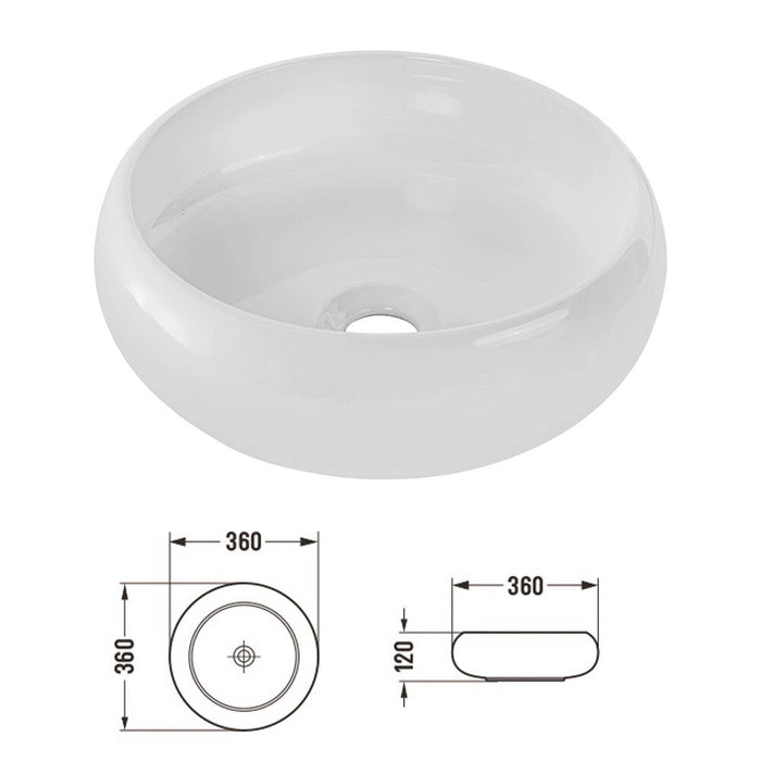 Mobile Pensile Sottolavabo Newport con 2 Cassetti e Lavabo Rotondo Bianco 60x72x40 cm - Effetto Rovere [en.casa]