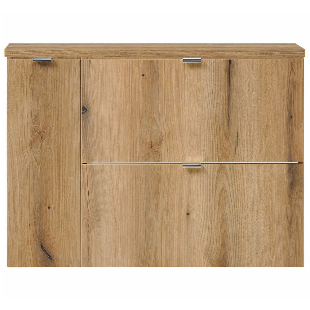 Mobile Sottolavabo Pensile NEWPORT a 2 Cassetti e Anta 80x60x40 cm - Effetto Rovere [en.casa]