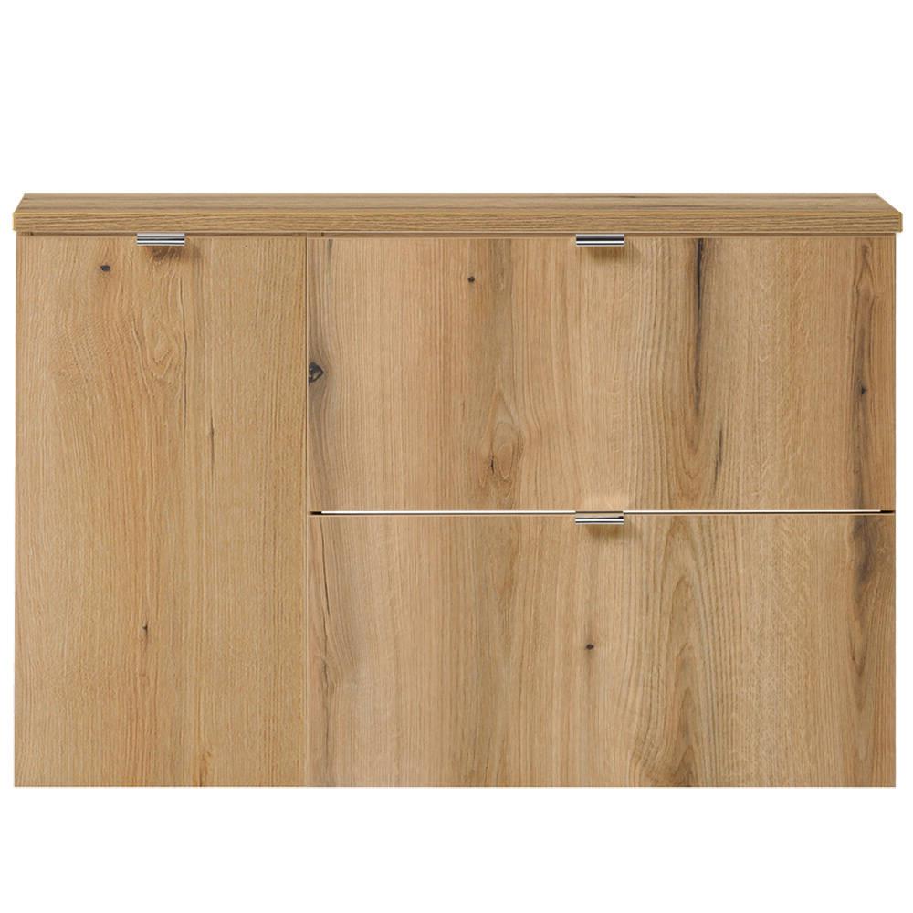 Mobile Sottolavabo Pensile NEWPORT a 2 Cassetti e Anta 90x60x40 cm - Effetto Rovere [en.casa]