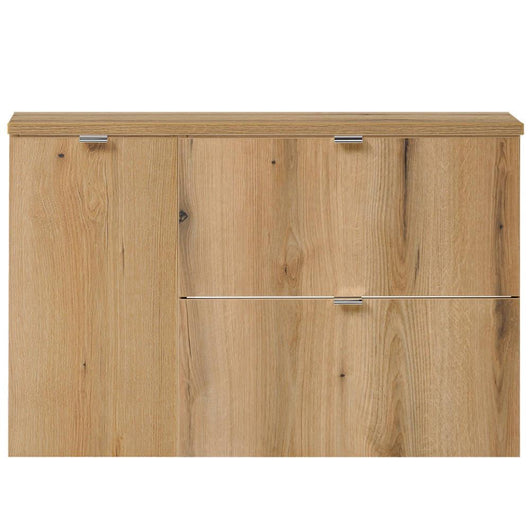 Mobile Sottolavabo Pensile NEWPORT a 2 Cassetti e Anta 90x60x40 cm - Effetto Rovere [en.casa]