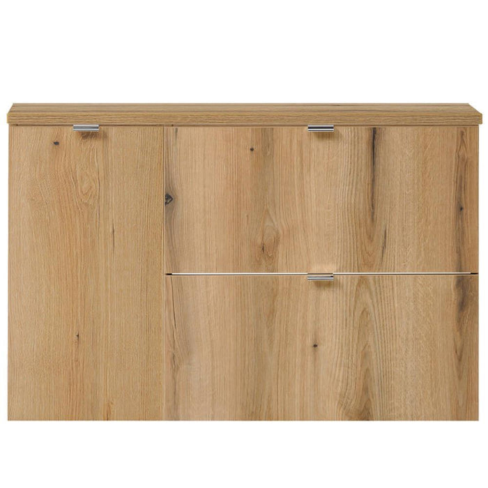 Mobile Sottolavabo Pensile NEWPORT a 2 Cassetti e Anta 90x60x40 cm - Effetto Rovere [en.casa]