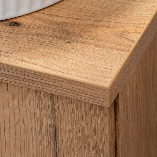 Mobile Sottolavabo Pensile NEWPORT a 2 Cassetti e Anta 90x60x40 cm - Effetto Rovere [en.casa]