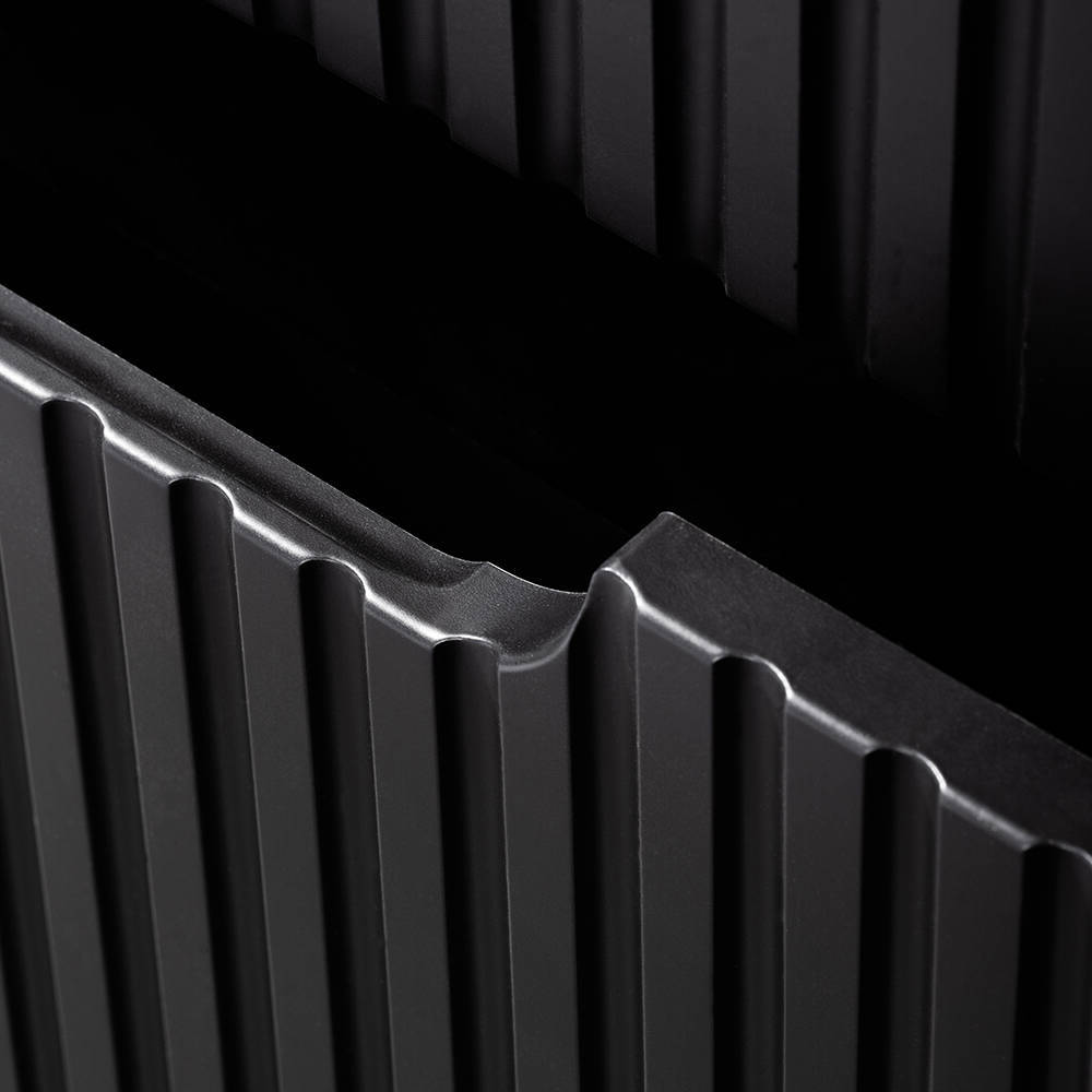 Mobile Sottolavabo da Parete NEWPORT con 2 Cassetti 80 x 60 x 40 cm - Nero / Effetto Rovere [en.casa]