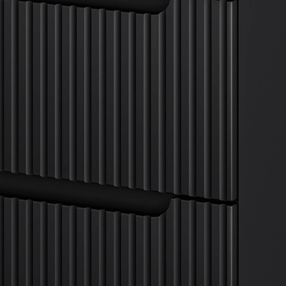 Mobile Sottolavabo da Parete NEWPORT con 2 Cassetti 80 x 60 x 40 cm - Nero / Effetto Rovere [en.casa]