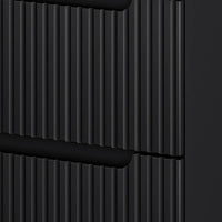 Mobile Sottolavabo da Parete NEWPORT con 2 Cassetti 80 x 60 x 40 cm - Nero / Effetto Rovere [en.casa]