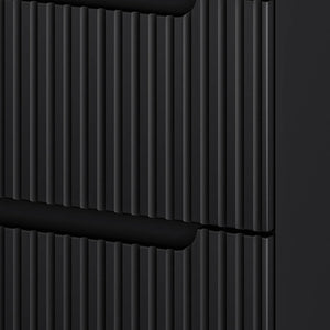 Mobile Sottolavabo da Parete NEWPORT con 2 Cassetti 80 x 60 x 40 cm - Nero / Effetto Rovere [en.casa]