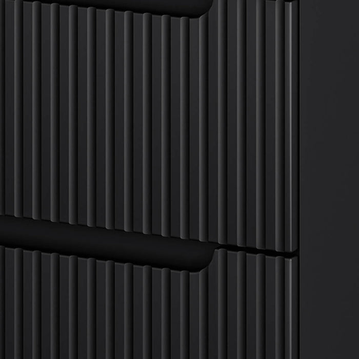 Mobile Sottolavabo da Parete NEWPORT con 2 Cassetti 80 x 60 x 40 cm - Nero / Effetto Rovere [en.casa]