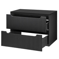 Mobile Sottolavabo da Parete NEWPORT con 2 Cassetti 80 x 60 x 40 cm - Nero [en.casa]