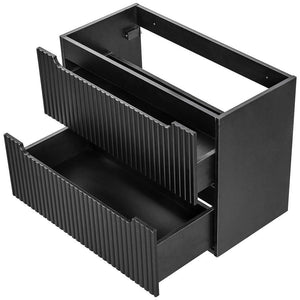 Mobile Sottolavabo da Parete NEWPORT con 2 Cassetti 80 x 60 x 40 cm - Nero [en.casa]