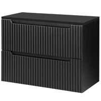 Mobile Sottolavabo da Parete NEWPORT con 2 Cassetti 80 x 60 x 40 cm - Nero [en.casa]