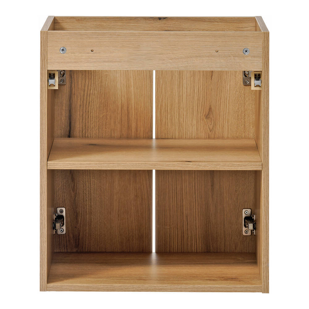 Set NEWPORT Armadio Pensile Sottolavabo con Piano di Lavoro 50x60x40 Effetto Rovere / Nero [en.casa]