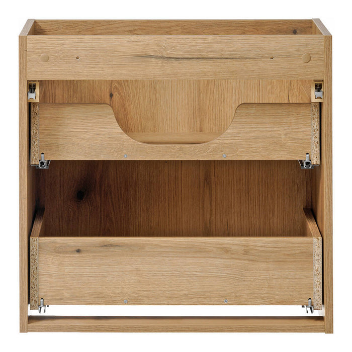 Mobile Sottolavabo NEWPORT da Parete a 2 Cassetti 60x60x40 cm - Effetto Rovere/Nero [en.casa]