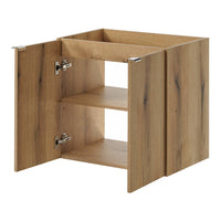 Set NEWPORT Armadio Pensile Sottolavabo con Piano di Lavoro 60x60x40 Effetto Rovere / Nero [en.casa]