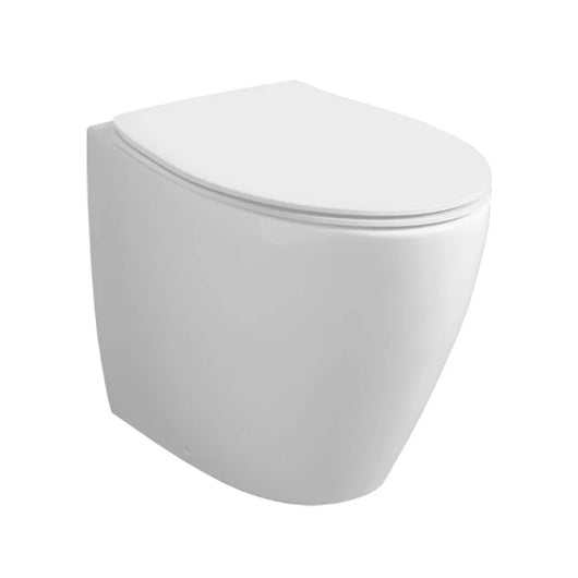 Water singolo filomuro a terra Rimless Simas LFT in ceramica bianco lucido