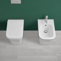 Water singolo filomuro Diometra bianco Rimless completo di Copriwater slim soft close