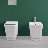 Water singolo filomuro Diometra bianco Rimless completo di Copriwater slim soft close