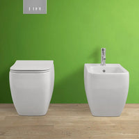 Water singolo filomuro Metropolitan bianco completo di Copriwater slim soft close